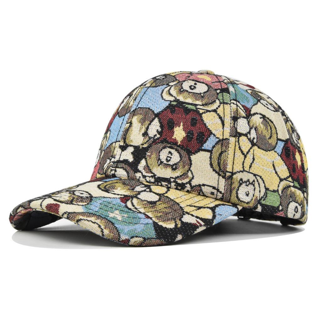 Little Bear Print Unisex-Teens Caps Bear Print Fashion Hip Hop Vintage Hat Cute Bear Baseball Cap