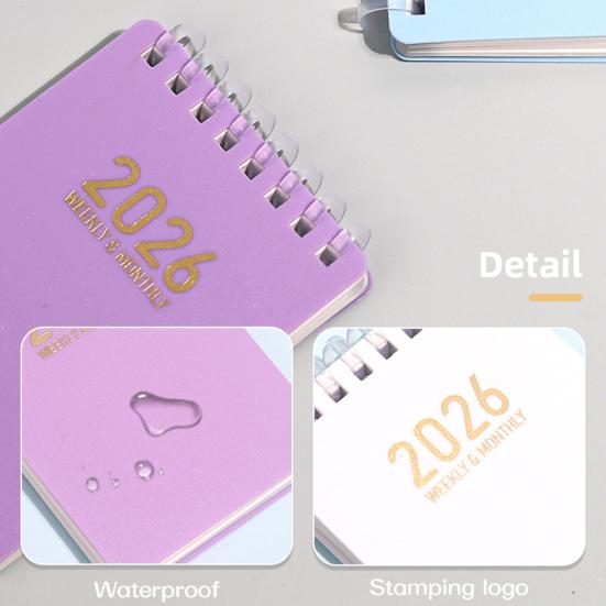 Ежедневник 2026 года формата А7 карманного размера, блокнот на спирали, для юристов, медсестер, для эскизов, органайзер задач для работы, учебы, планирования