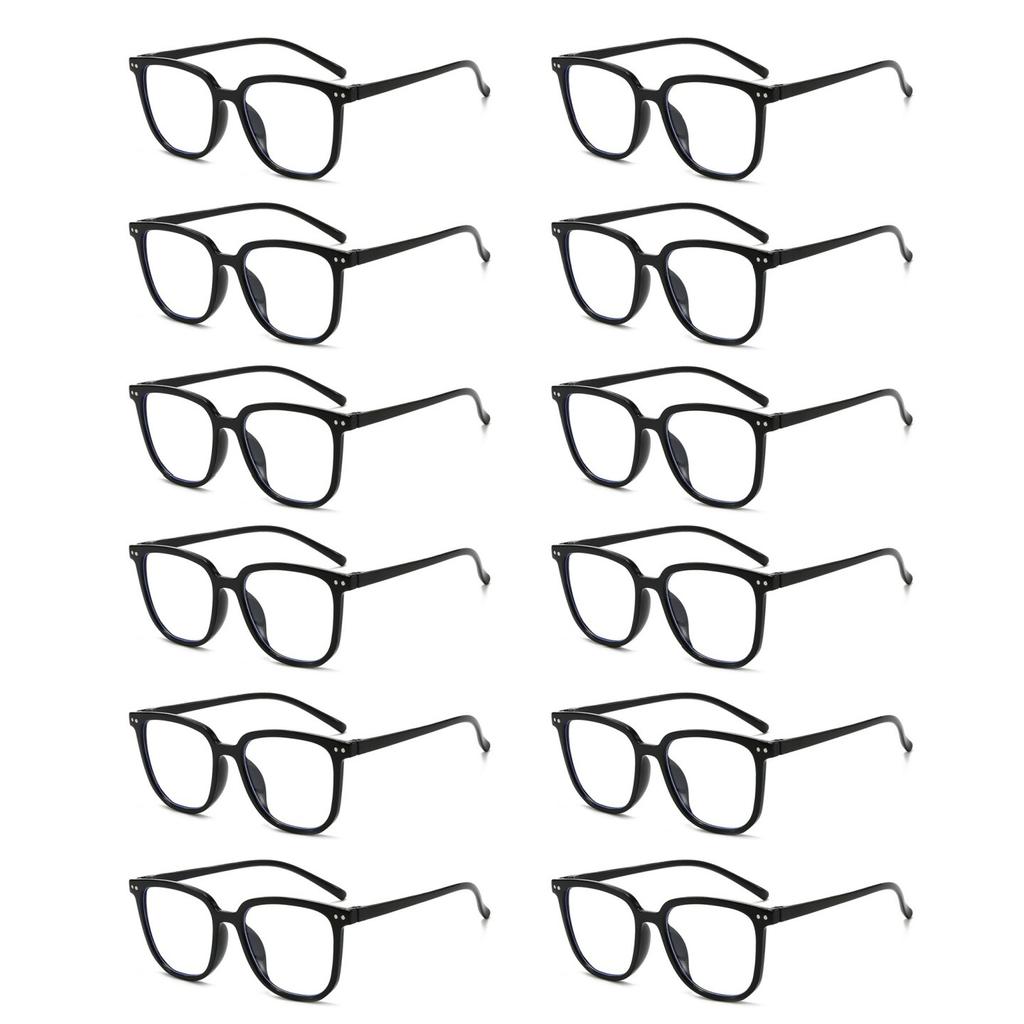 12 шт. Очки от излучения Прозрачные квадратные Мужские и женские Очки от синего света