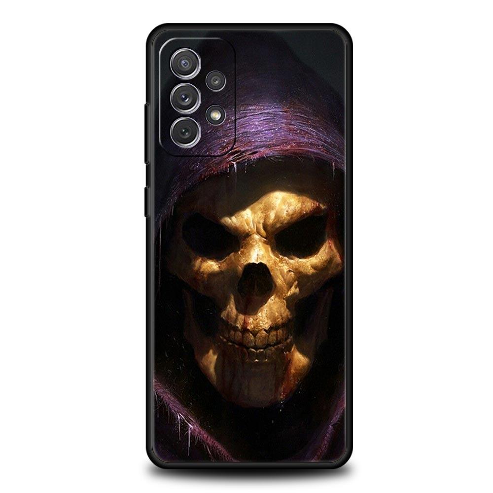 Grim Reaper Skull Skeleton Phone Case for Samsung Galaxy A51 A71 A21S A12 A11 A31 A52 A41 A32 A23 A33 A53 A73 A03S A13 5G Cover