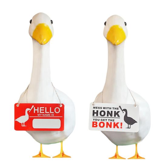 Подвесная табличка «Гусь на крыльце», всепогодная, для улицы, сада, патио, двора, статуя гуся, Хэллоуин, Рождество, приветственная декоративная табличка