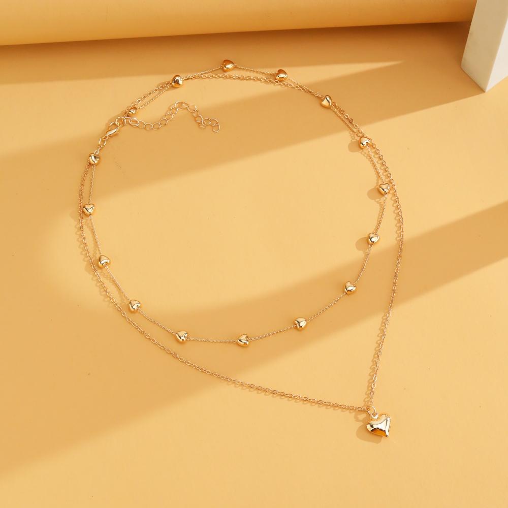 Ожерелье с подвеской «Любовь» в форме сердца, модный набор из 2 предметов для влюбленных, одинаковые ювелирные изделия, подарочная цепочка на свитер