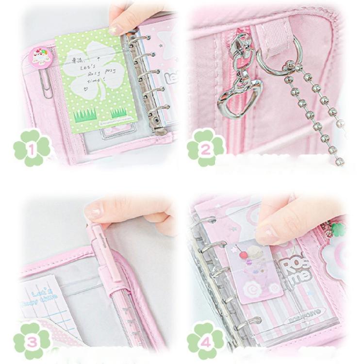 ПВХ тетрадь на 5 колецах с блоком для сменных листов 5-дырочный журнал-планировщик ПВХ тетрадь на 5 кольцах с кармашком для карт