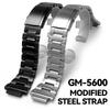 Korlexchi 316 Stainless Steel Bracelet Watch Band, Custom Metal Strap, Compatible with Casio and G-SHOCK Men's GM5600 and GM-5600B (Black)