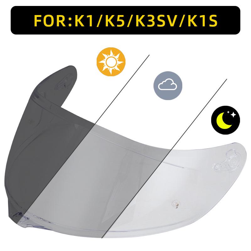 K5PLUS SOMAN Motorcycle Helmet Visor with Anti-Fog Film & Sunshade for K1/K5/K3SV