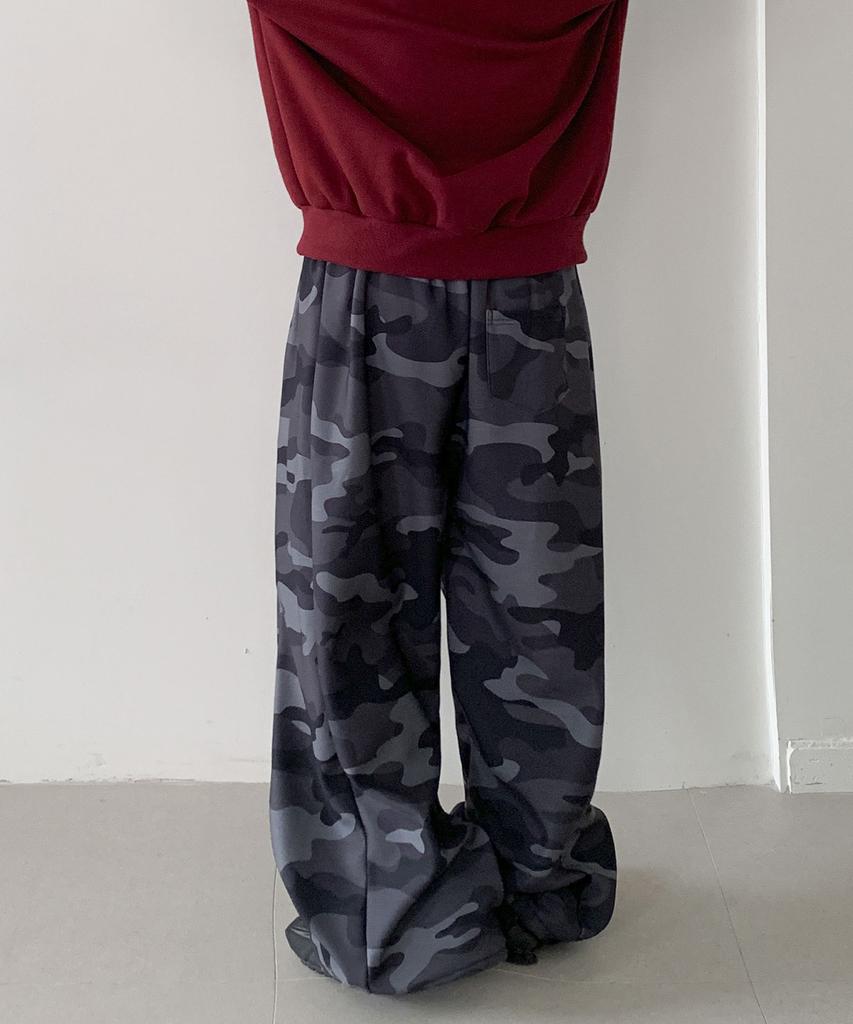 ROCKED GARAGE Unisex All-Season/Fleece-Lined Training Pintuck Balloon Two-Way Wide Pants_Military