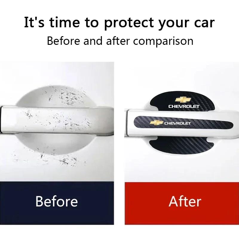 AABHM1 4pcs Car Door Bowl Handle Stickers Protection Decals for Chevrolet Aveo Cruze Malibu Captiva Optra Trax Lacetti Sail Silverado