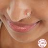 S925 Sterling Silver Diamond-Encrusted Human Body Piercing Jewelry Nose Ring Nose Stud Ear Jewelry Hipster Personality Ear Bone Clip Auricle