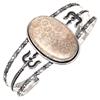 Fossil Coral Gemstone Handmade Jewelry Cuff Bracelets 7''Adjustable