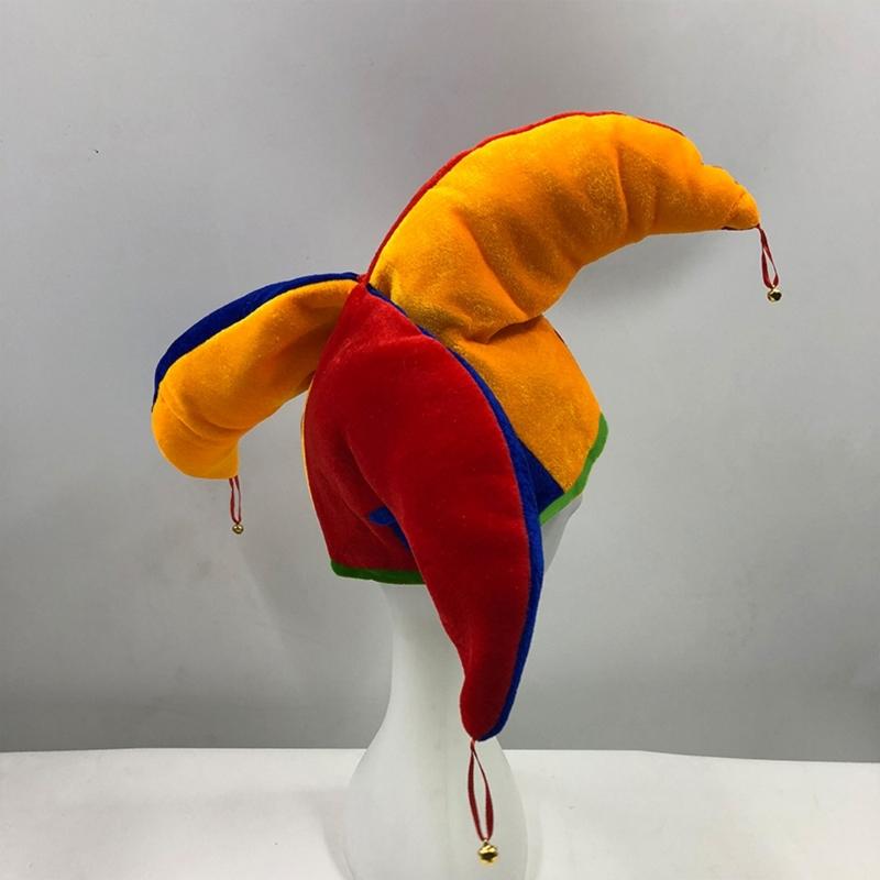 Костюм клоуна, шляпа цвета радуги, реквизит на Хэллоуин, аксессуары для косплея, рождественский карнавальный костюм для подростков
