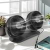 Portable Car Fan Double Head USB Desk Fan Strong Wind 360-Degree Rotation Cooling Air Circulator Dashboard Accessories For SUVs