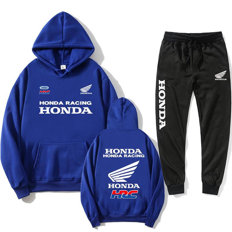 2026 Spring Summer men's sets motorcycle Honda racing print casual hooded sweatshirt sport shirt outdoor cycling clothing ahz256