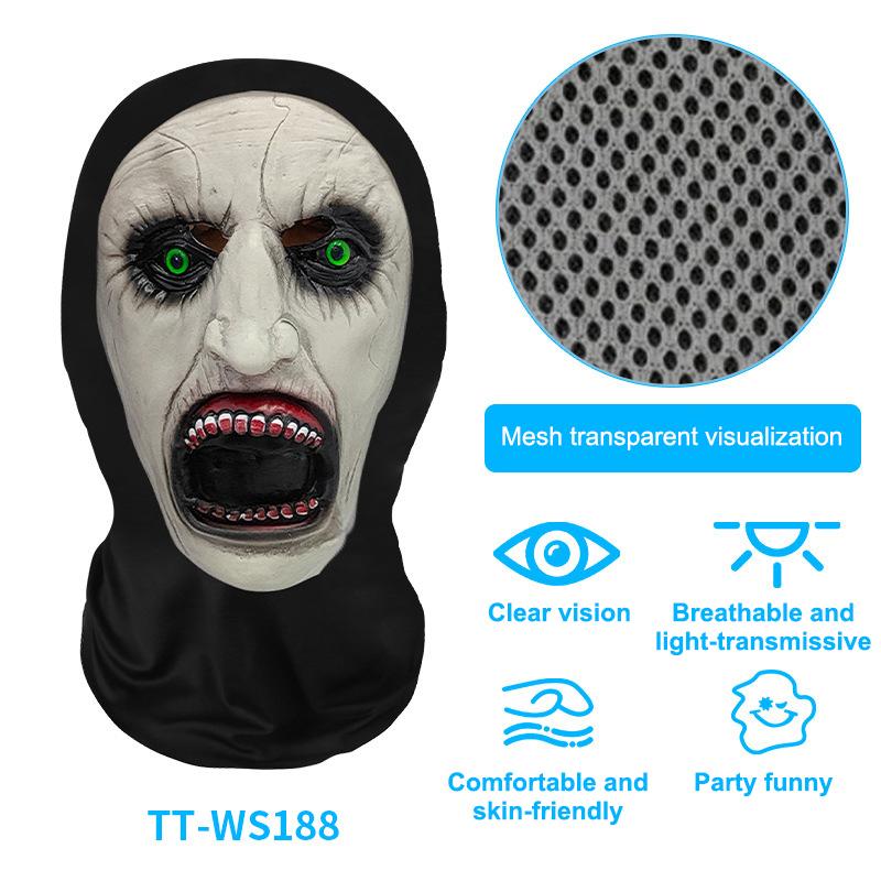 Зловещая белая маска призрака, аксессуары для костюма черепа на Хэллоуин, реквизит для вечеринки в стиле хоррор-косплея и маскарада для взрослых.