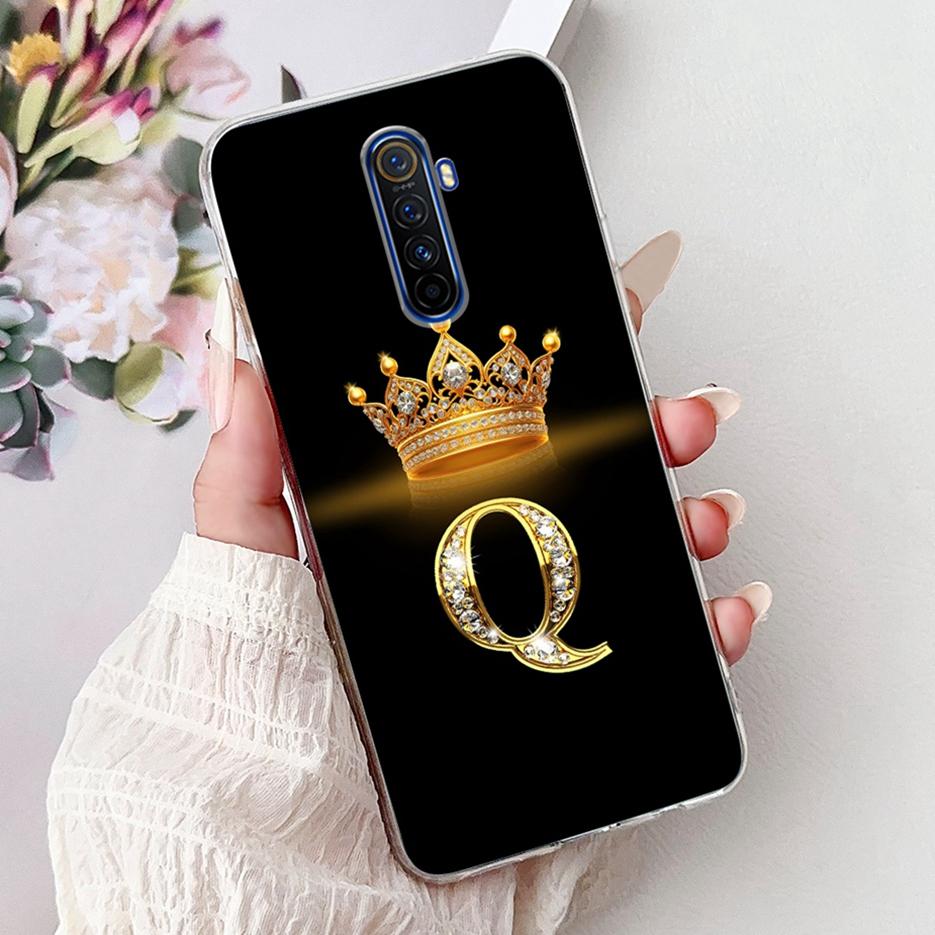 For Realme X2 Pro Case RMX1931 Luxury Crown Letters Phone Cover For Realme XT X 2 Pro RealmeX2 RealmeXT Case Soft Silicone Shell