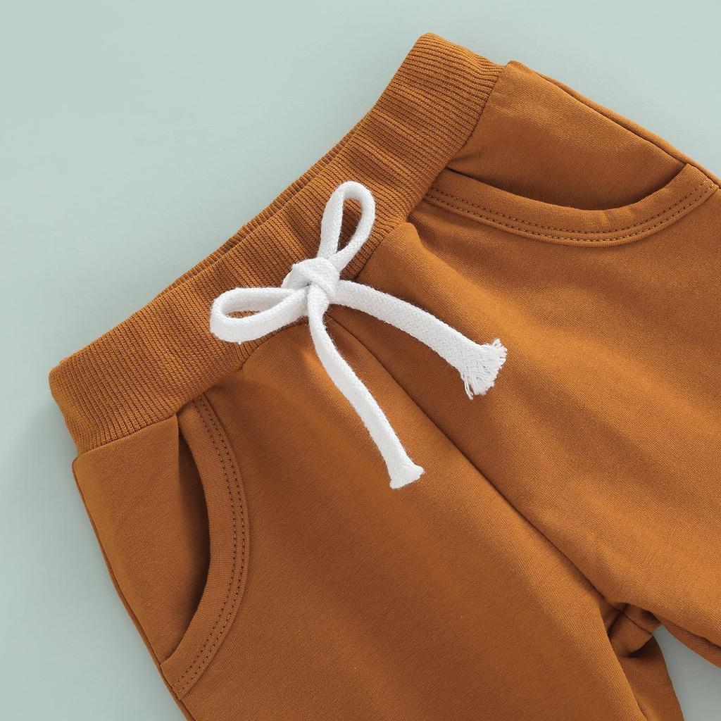 Thorn Tree Infant Baby Boys Clothes Hooded Solid Sweatshirt Top Pocket Elastic Waist Pants 2Pcs Outfits Fall Winter Outfits