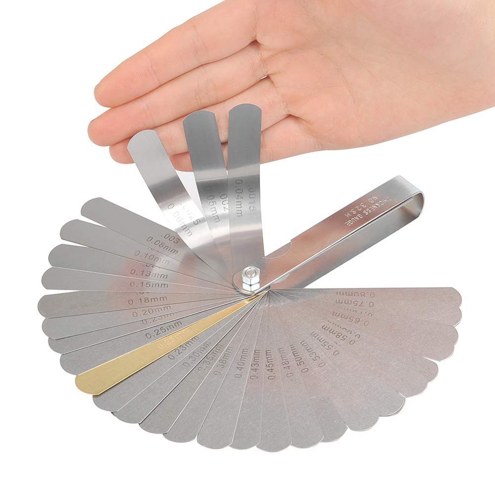 Набор измерительных инструментов для гитарного мастера Линейка Шаблон радиуса под струнами Радиусная линейка для гитары Щуп 32 лезвия