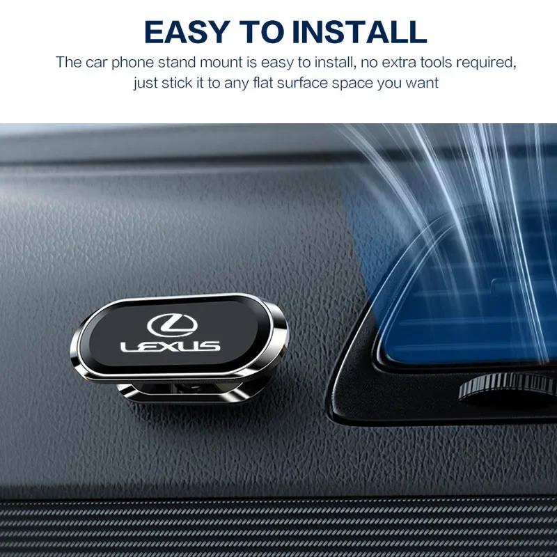 AABGE1 Metal Strong Magnetic Car Mobile Phone Holder Magnet Bracket for Lexus RX300 RX450 EX300h IS200 IS250 IS300 GS300 NX GS Al20 LX