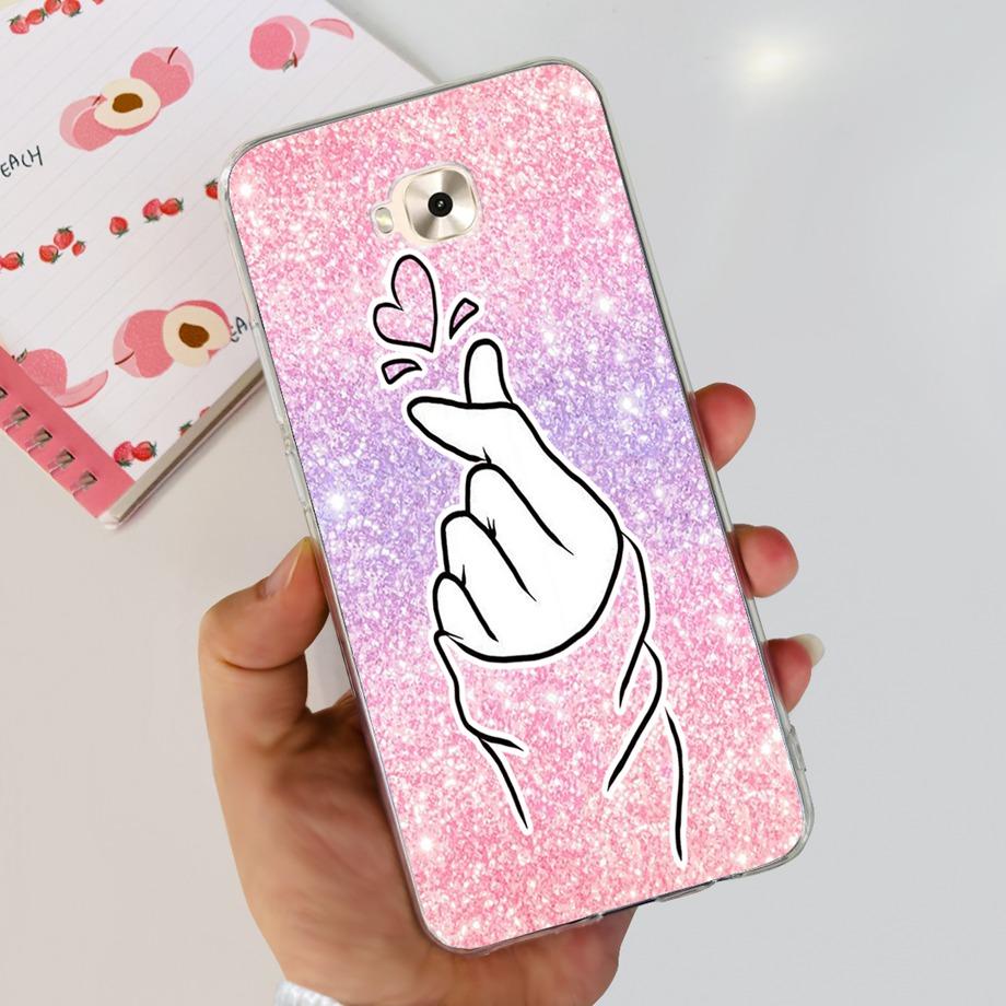 Soft TPU Slim Capa For ASUS ZENFONE ZOOM S ZE553KL Case ASUS ZENFONE 4 SELFIE ZD553KL Back Cover Transparent Cow Print Lion Etui