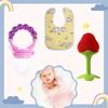 Комбо для ухода за ребенком – Погремушка, Мягкий прорезыватель и Силиконовый слюнявчик (Пакет из 3)