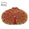 Бутик De FGG Красный Рубиновый Цветочный Клатч Женские Вечерние Сумки Свадебная Вечеринка Ужин Стразы Сумка и Кошельки