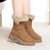 Women's Fur-Lined Winter Snow Boots with Chunky Heel