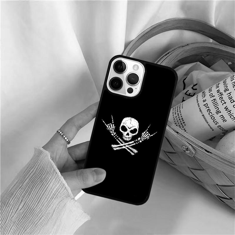 Чехол для телефона Rock Roll Skull для iPhone 17 Air 16 15 14 11 12 13 Pro MAX Plus coque Чехол Оболочка