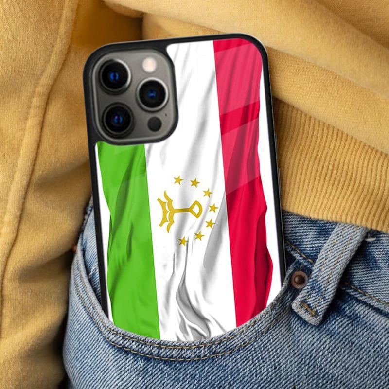 Мягкий чехол для телефона с флагом Таджикистана для iPhone 17 Air 16e Pro max 15 Pro 13 14 Plus 11 12 MagSafe Магнитный Coque
