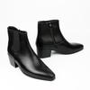 Men's High Heel Chelsea Boots - Autumn/Winter Fashion, Square Toe, Height-Enhancing Short Boots.