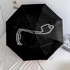1 шт. Автоматический складной зонт - Рисунок карты трассы F1, Портативная и складная конструкция с 8 спицами, Подарки на Рождество и День рождения