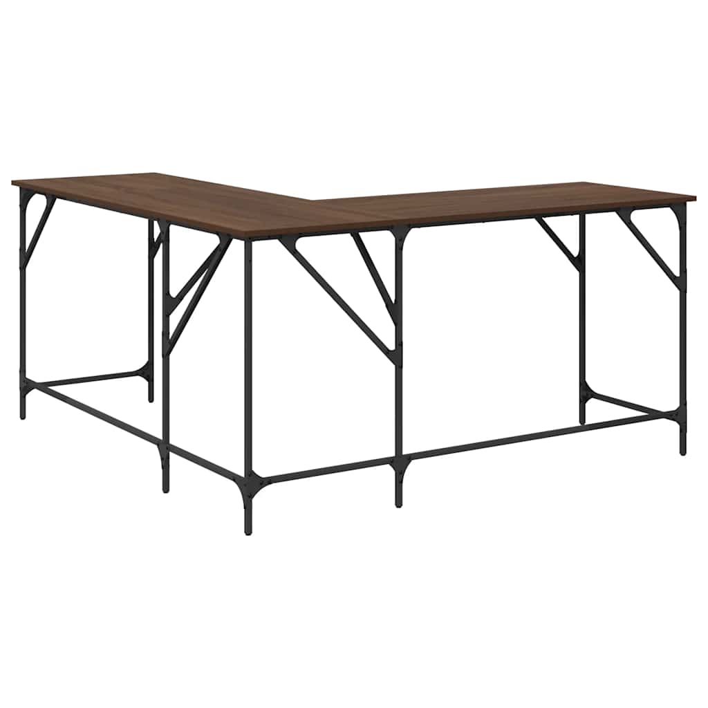 Desk Brown Oak Effect 149 x 149 x 75 cm Particleboard