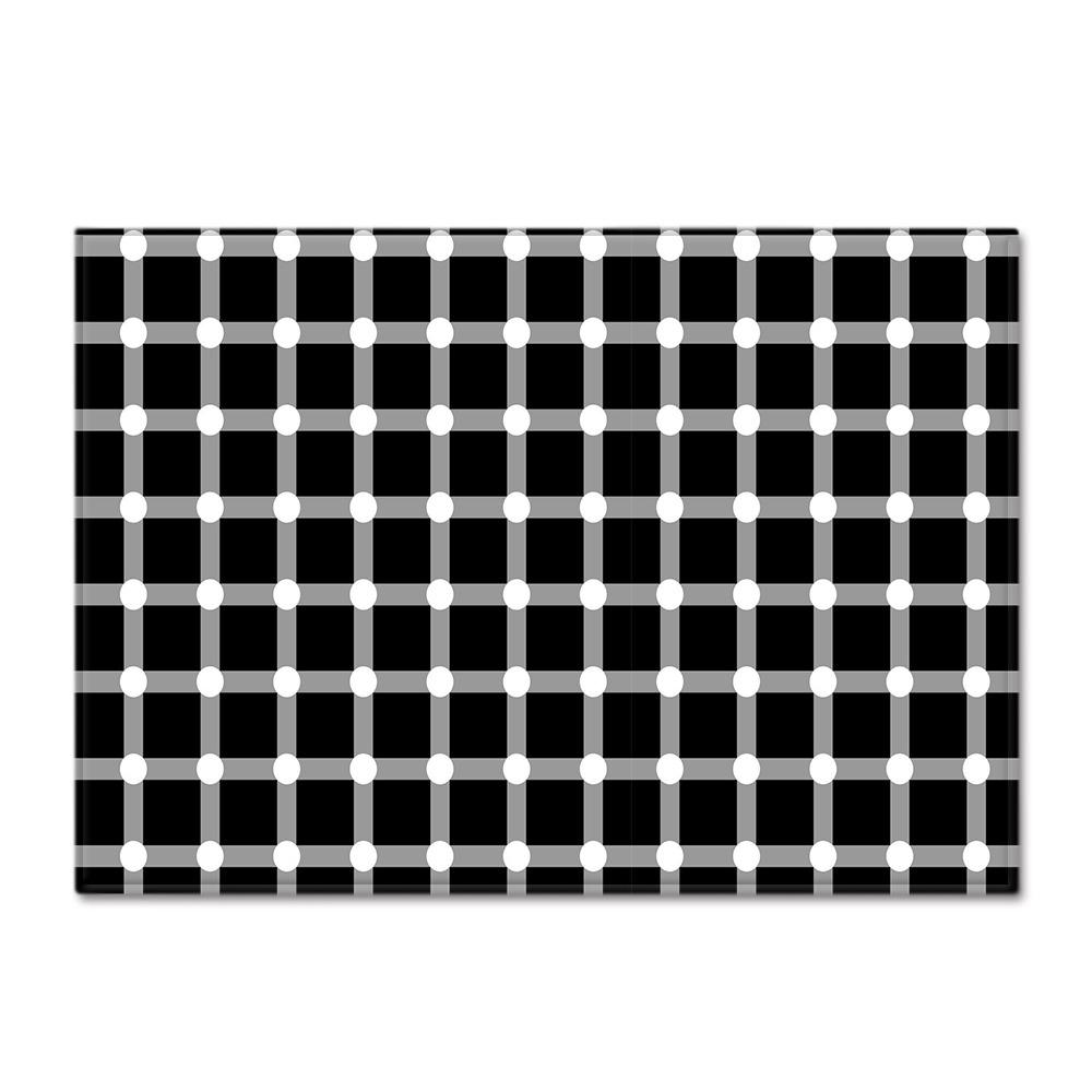 3D Three-Dimensional Large Carpet Door Mat Black And White Vortex Living Room Large Square Floor Mat Non-Slip Foot Mat