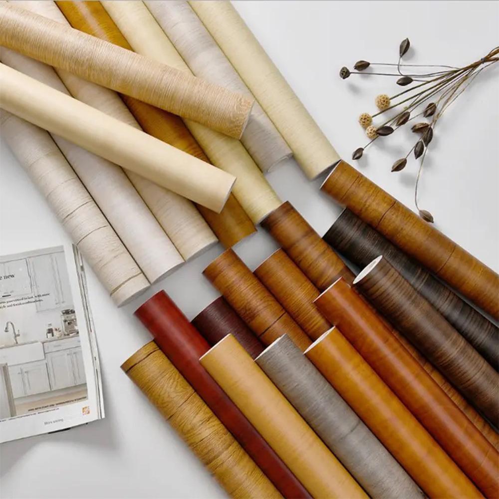 33 Choices Wood Grain Home Decor Films PVC Wood Pattern Waterproof Stickers Self-adhesive Doors Cabinet Modern Furnitures Wall Decoration