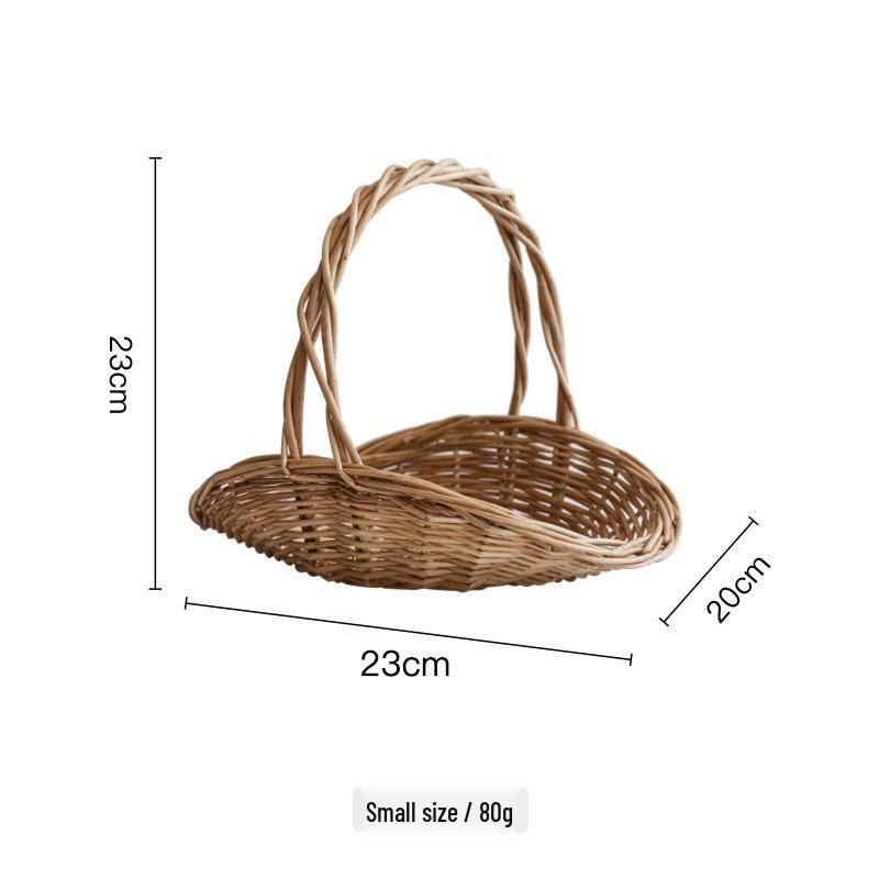 Handmade Straw, Rattan, Willow & Bamboo Woven Basket for Flowers & Storage