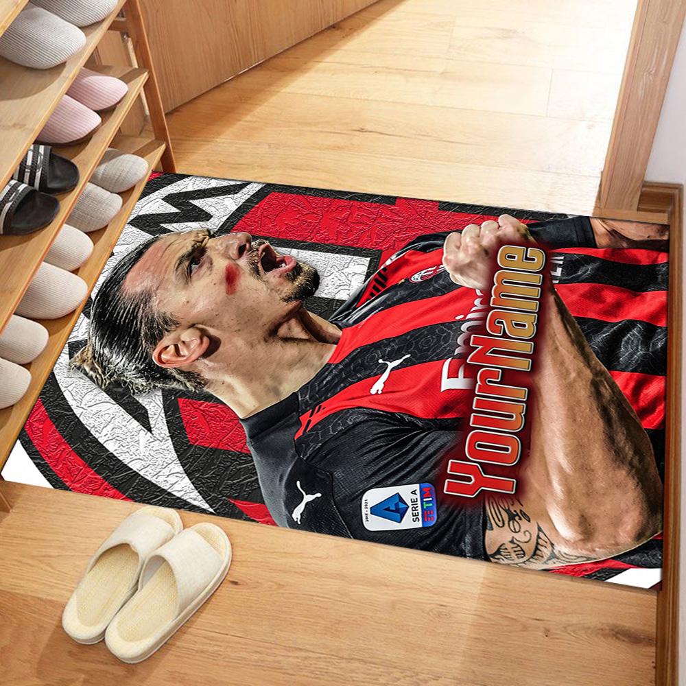 Ac Milan Customizable Name Floor Mat Perfect for Dining Room Foyer Decorate room Bedrooms Antislip Carpet Anime Office Decor Spiritual Gift