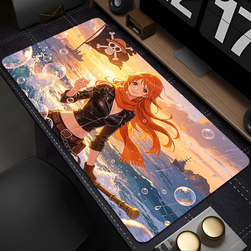 Mouse Pad One Piece Nami Anime Desk Mat Computer Keyboard Pad Gaming Cabinet Pc Accessories Carpet Large Game Rubber Mousepad