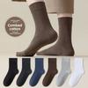 Men's Spring and Autumn Pure Cotton Pure Color Business Leisure Sweat Absorbing Breathable Antibacterial Socks