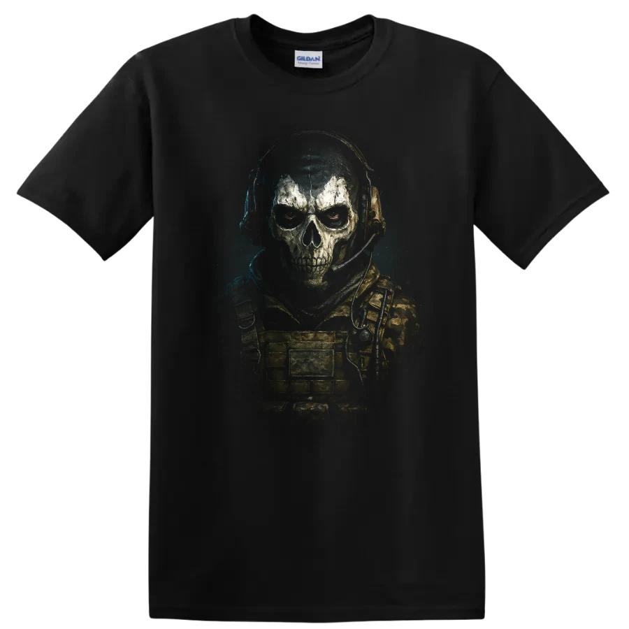 Ghost Riley Skull Tactical T Shirt Military Headset Operator Mask Tee