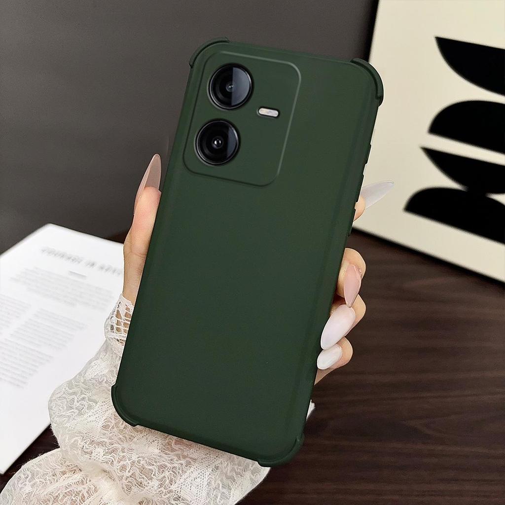 Чехол для Vivo Y22s, Y22 Ультрамягкий чехол из жидкого силикона Минималистичная эстетика Y2K Подушка безопасности Защита от падений