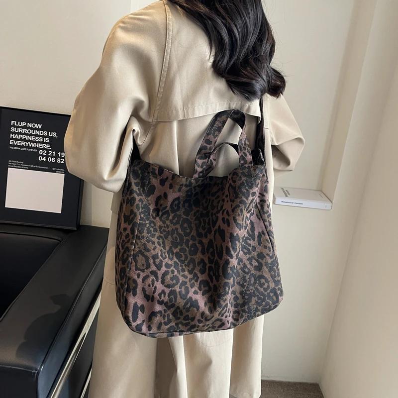 Леопардовый повседневный тоут-сумка на молнии для женщин, мягкие универсальные новые модные простые сумки через плечо большой емкости для поездок на работу