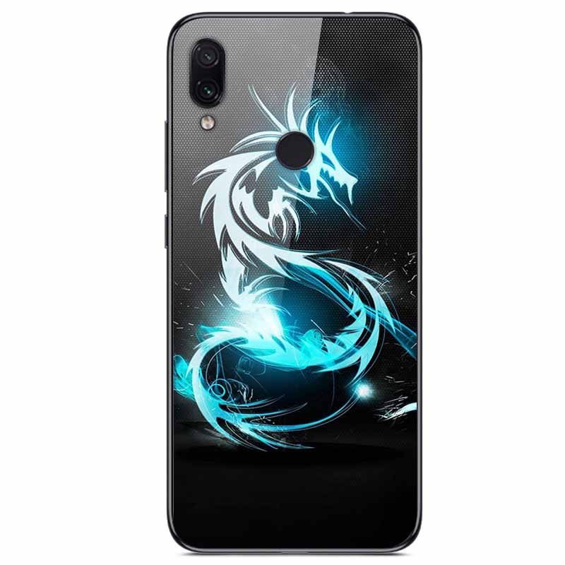 For Redmi Note 7 Cases Note7 Pro Tempered Glass Hard Back Cover For Xiaomi Redmi 7 Pro Phone Case Protective Funda Bumper Note 7