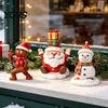 Reusable Christmas Decorations for Home Resin Figurine, Cute Clay Style Santa Snowman Gingerbread Man Compact Decor Office Statue, Festive Holiday