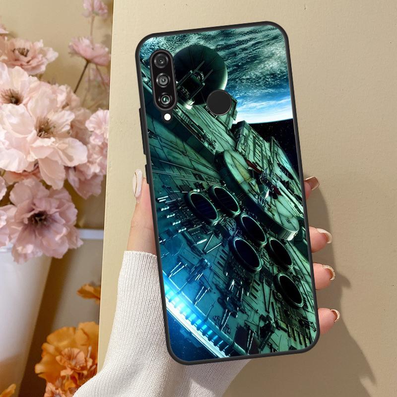 Арт 'Космический корабль' для чехла Huawei Nova 12i 8i 11i 12s 9 10 SE Y60 Y70 Y90 Y72 Y73 Y61 Y91 P60 Pro P30 P40 Lite