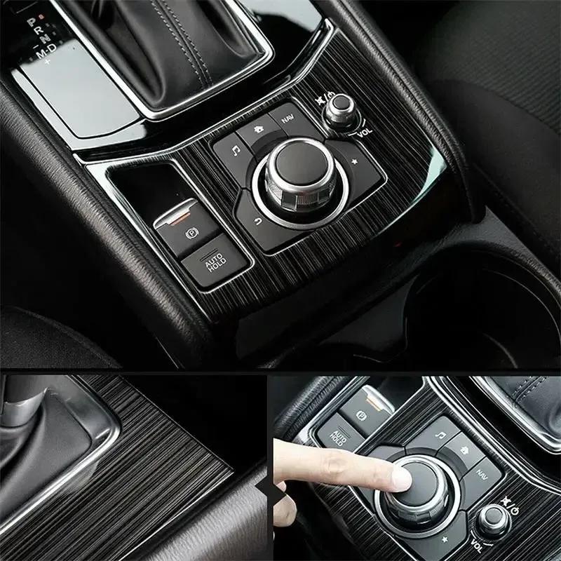 LHD Carbon Fiber StyleCar Center Console Gear Shift Panel Cover Frame Sticker Trim for Mazda CX-5 CX5 2017 2018
