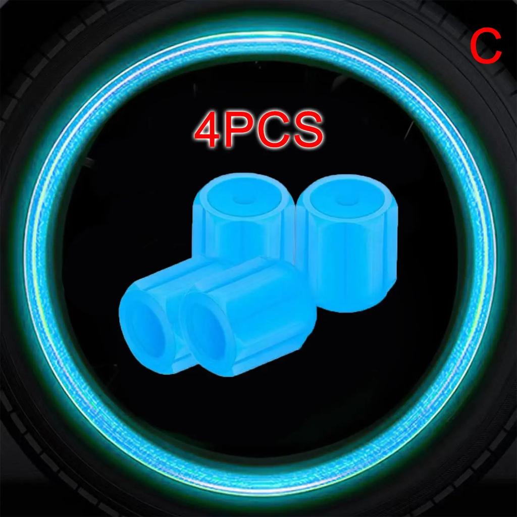 Luminous Tire Valve Caps 5 Colors Car Motorcycle Glowing Car Hub Valve Cover Accessories Tire Styling Wheel Auto 4-16Pcs To C1G0