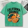 Мужская летняя дышащая футболка с принтом California Orange, выстиранная, с круглым вырезом, из хлопка, свободного кроя, с коротким рукавом, мягкая, унисекс