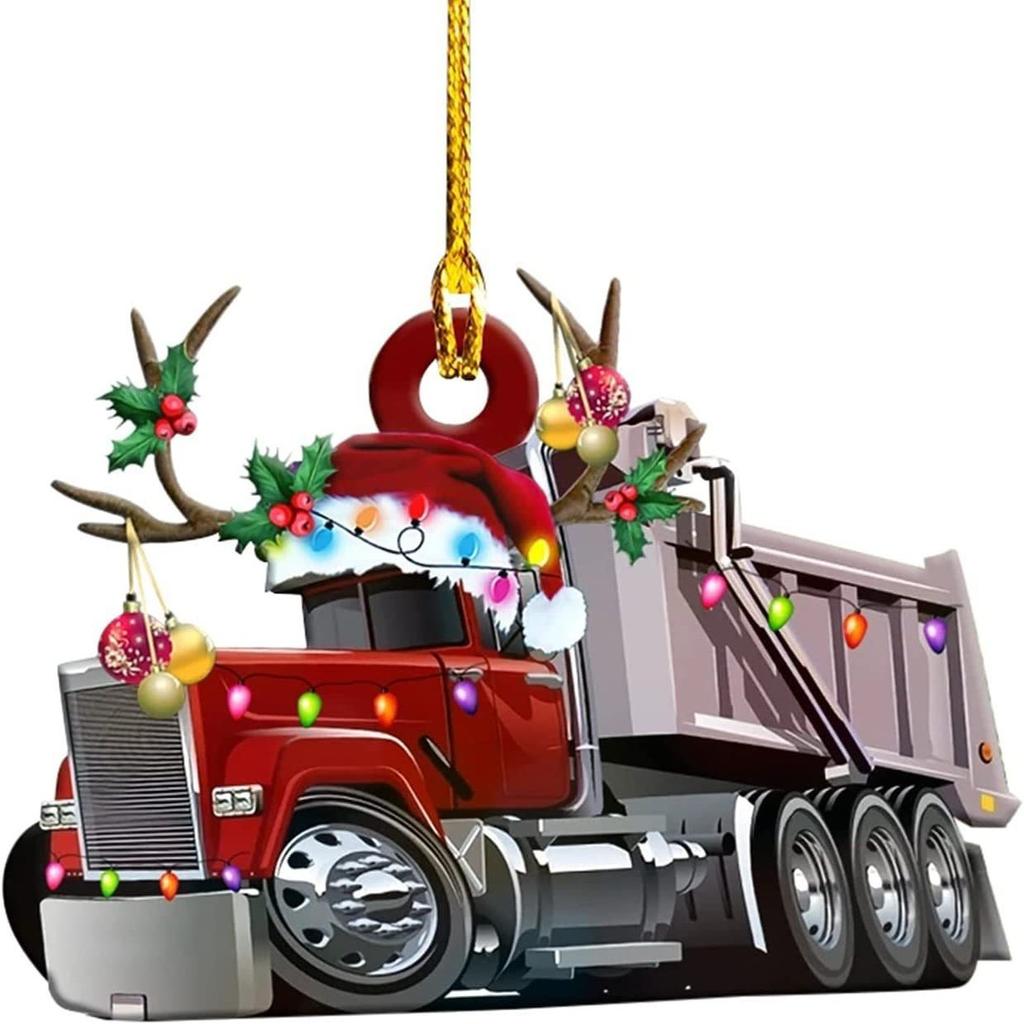 Christmas Tree Hanging Truck Pendant Christmas Excavator Decoration Antique Farmhouse Decoration, Festive Atmosphere Christmas Tree Pendant