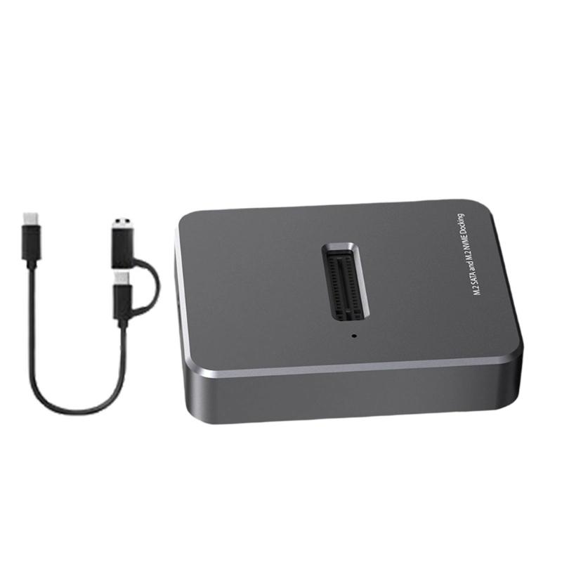 Алюминиевая док-станция Поддержка двойных протоколов USB-подключение Адаптер для твердотельных накопителей Для SSD на 2 ТБ