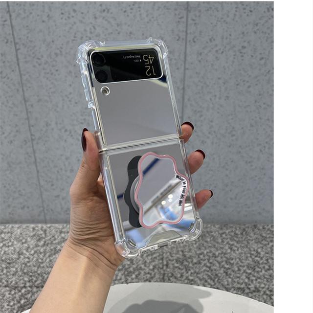 Роскошный браслет-цепочка со стразами, зеркало для макияжа, чехол для Samsung Galaxy Z Flip 4 Z Flip 3 Flip3 Zflip 5g, противоударный чехол