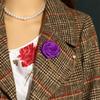New Korean Chain Ribbon Flower Tassel Fabric Rose Brooch Lapel Pin Pin Suit Brooches