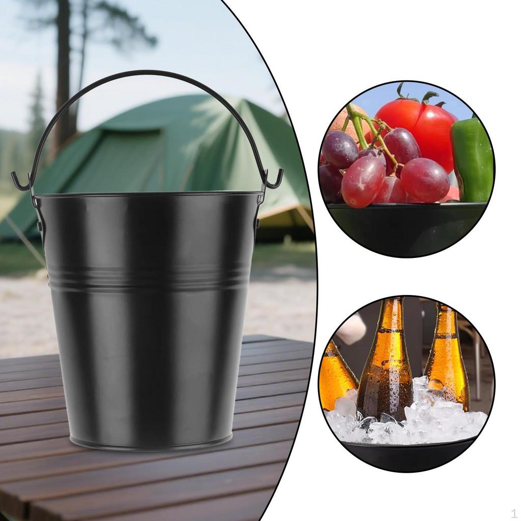 Drip Bucket Party Ice Planter Outdoor Cooking Accessory Versatile Iron Pail Barrel for
